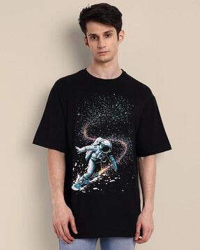 Graphic Print Loose Fit Crew-Neck T-Shirt