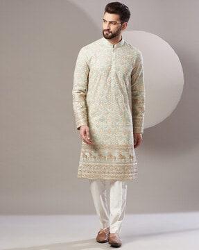 Embroidered Fitted Long Kurta