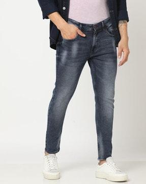 Mid-Wash Cropped Fit Jeans
