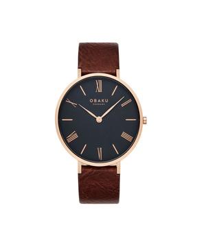 V283GXVBRN Analogue Watch with Leather Strap