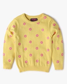 Printed Round-Neck Sweater