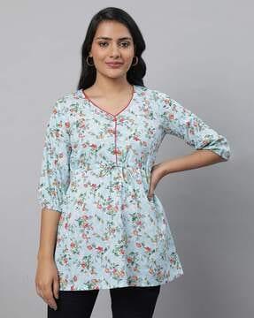 Floral Print Flared Tunic