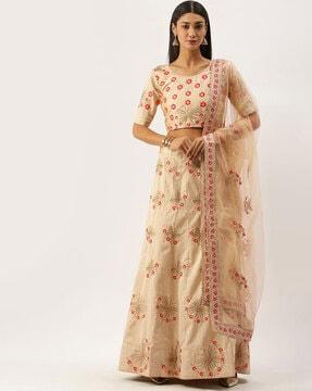 Embellished & Embroidery Lehenga Choli Set with Dupatta