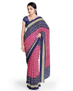 checked-saree-with-contrast-border