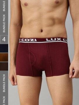 Pack of 4 Trunks with Elasticated Waist