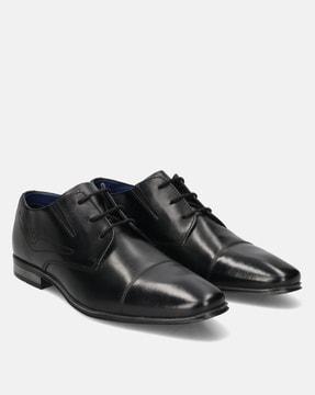 Men Morino I Black Leather Formal Derby Shoes