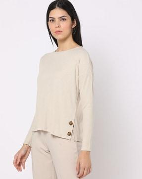 Ribbed Round-Neck Top