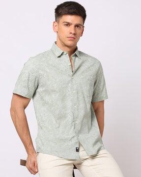 Tropical Print Slim Fit Shirt