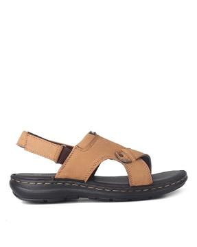 Round-Toe Sandals with Velcro Fastening