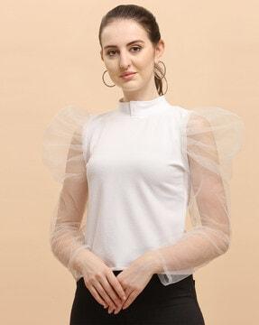 round-neck-top-with-puff-sleeves