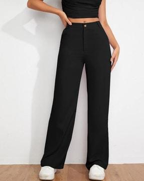 Flat-Front Straight Fit Trousers