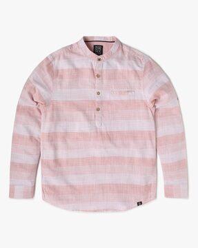 Striped Shirt with Half-Placket
