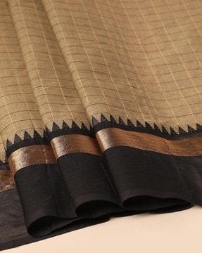 Theni Fine Cotton Blouse Fabric with Chettinadu Border