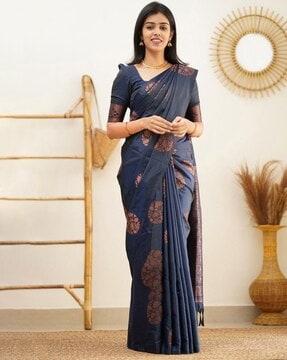 Floral Woven Saree with Blouse Piece