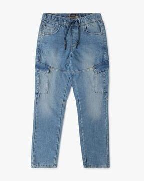 Mid-Wash Jogger Jeans