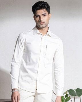 embroidered-slim-fit-shirt-with-patch-pocket