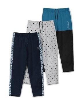 Pack of 3 Printed Straight Track Pants