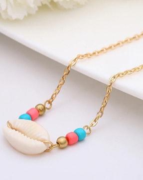 NOIS2-Shell-Design Gold-Plated Choker Necklace