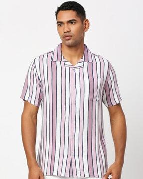 Striped Shirt with Patch Pocket