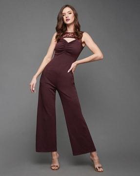 Embellished Jumpsuits with Back-Zip Closure