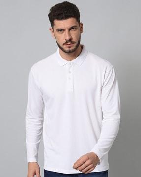 Polo T-Shirt with Ribbed Collar
