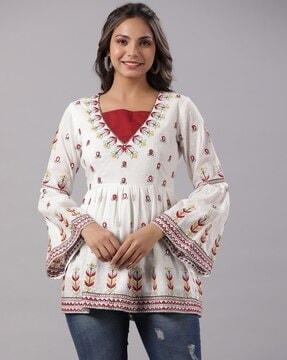 Embroidered Flared Tunic