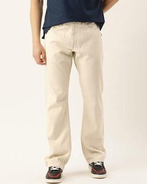 Mid-Rise Cotton Flared Jeans