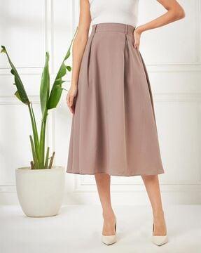 Flared Skirt with Belt-Loop