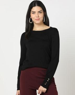 Ribbed Round-Neck Pullovers