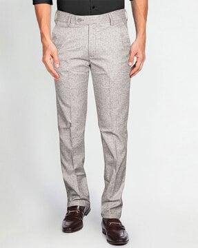Heathered Flat-Front Trousers