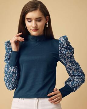 high-neck-top-with-puffed-sleeves