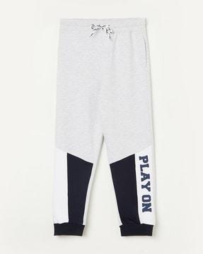Graphic Printed Track Pants with Elasticated Waist