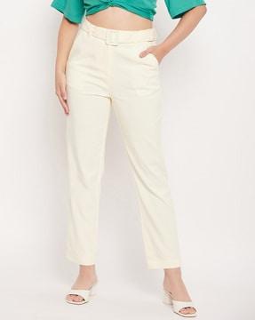 Flat-Front Trousers with Insert Pocket