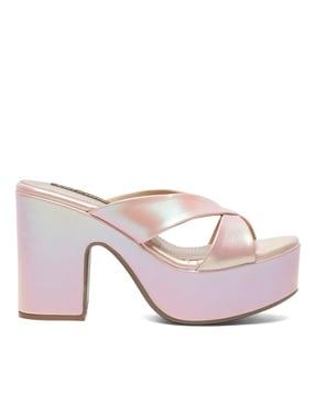 Open-Toe Chunky Heeled Sandals