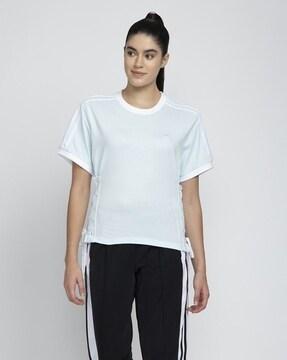Crew-Neck T-Shirt with Side Tie-Up