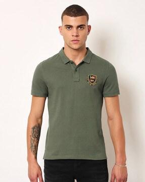 Slim Fit Polo T-Shirt with Brand Logo