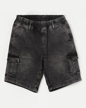 Denim Shorts with Inserted Pockets