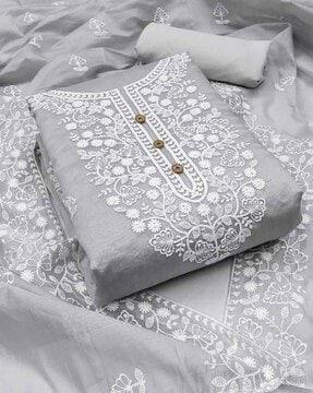 Embroidered Unstitched Dress Material with Dupatta Set