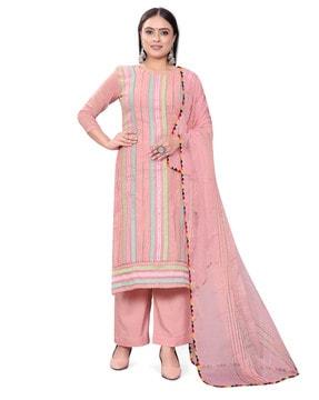 Embroidered Unstitched Dress Material with Dupatta Set