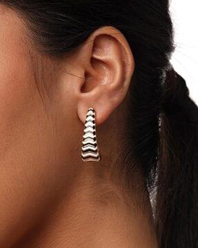 gold-plated-chevron-enamel-hoop-earrings