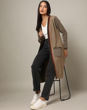 Woven Front-Open Cardigan