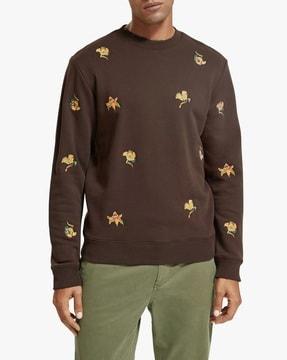 AOP Embroidered Regular Fit Sweatshirt