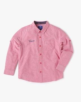 Heathered Shirt with Patch Pocket