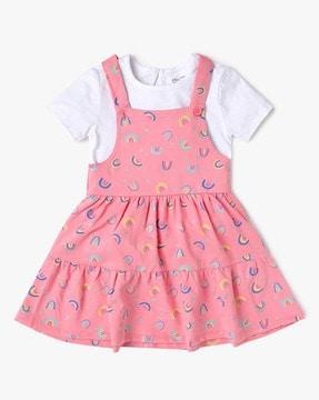 Girls Fit & Flare Dress with T-Shirt