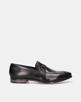 Round-Toe Leather Loafers