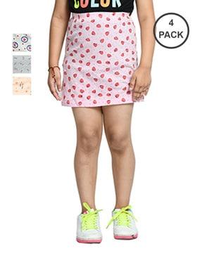 Pack of 4 Printed A-Line Skirts