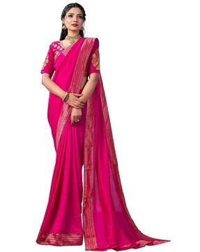 Saree with Contrast Border
