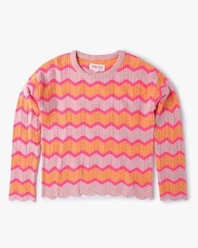 pointelle-knit-sweater-with-drop-shoulder-sleeves