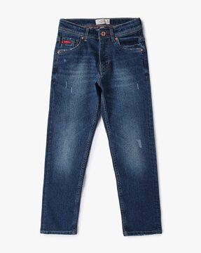 Light-Wash Mid-Rise Jeans