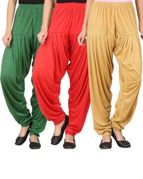 pack-of-3-patiala-pants-with-elasticated-waist